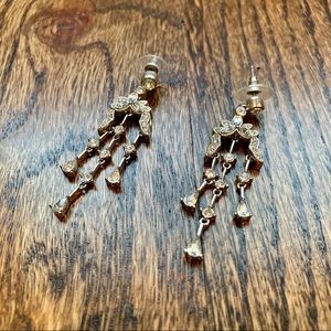 BCBG Silver Chandelier Earrings